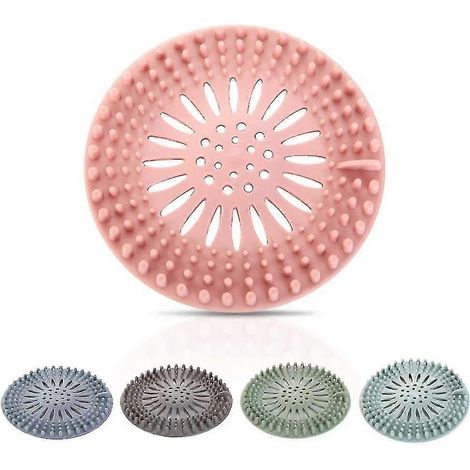 Attrape-cheveux pour bonde de douche, lot de 5 attrape-cheveux en silicone, attrape-cheveux pour bonde de douche, couvercle d'attrape-cheveux pour bonde, accessoires de baignoire. (1/5)