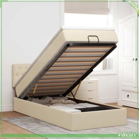 Lit ottoman - 3312365 - 90x200 cm 1 place - Rangement sous-lit hydraulique - LED intégrée (1/5)