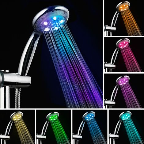 Pommeau de douche LED haute pression avec 7 LED de couleur, modes pluie, économisez de l'argent (1/5)