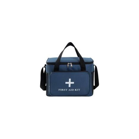 trousse de Secours Vide 14L, Trousse Medicaments Voyage XXL, avec Manche et Bandoulière, Tissu DOxford Étanche, pour Maison, L’école, Voyages, Camping(Marine) (1/5)