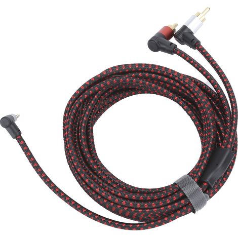 Câble audio stéréo ABS avec prise jack 3,5 mm mâle à 90° vers 2 RCA mâles, pour haut-parleur DVD, 5 m. (1/5)