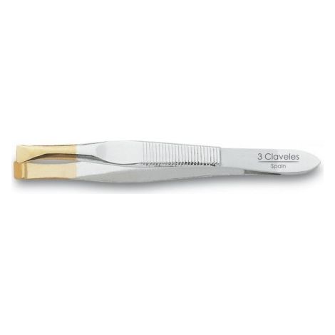 PINZA ANCHA P.ORO 8 CM. D 3C - 3 CLAVELES