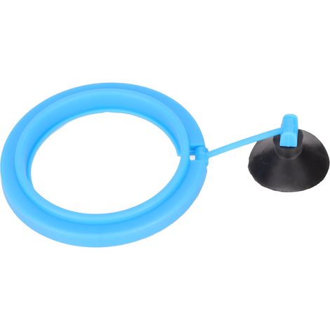 Anneau d'alimentation pour aquarium, cercle alimentaire flottant en plastique avec ventouse forte pour nourrir les aliments en flocons bleu (1/5)