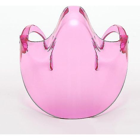 Masque facial transparent pliable réutilisable avec coussinets nasaux et visière de protection pour grande taille, rose (1/4)