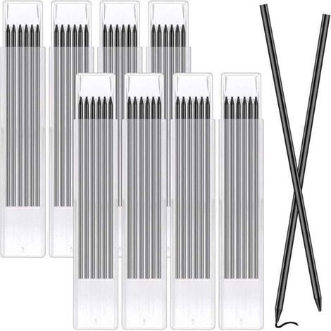 48Pcs Mine Crayon Chantier,2.8mm,Recharges pour Crayons de Charpentier Solides Remplacement,Recharges de Mines de Crayon Imperméables à L'eau pour Le Travail du Bois Construction (1/4)