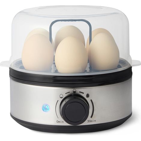 Cuiseur d’œufs électrique, pour cuire, faire bouillir et pocher, capacité de 7 œufs, sans BPA, noir (1/5)