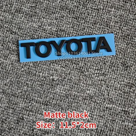 (Noir mat 11,5 x 2) - Emblème de coffre arrière compatible avec Toyota RAV4, Corolla, Camry, Prado, REIZ, CHR, 86, Avalon, Highlander, Verso et Tacoma (1/5)
