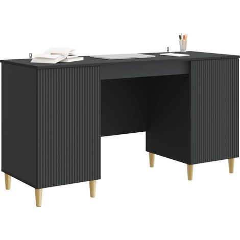 Maison Exclusive - Schreibtisch mit Regal Schwarz 142,5 x 50 x 75