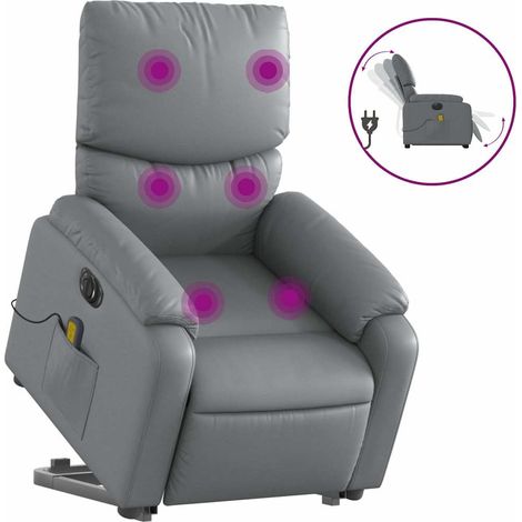 Maison Exclusive - Poltrona Alzapersona Elettrica Reclinabile Grigio in Similpelle