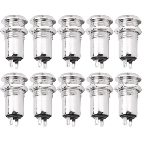 10 pièces serrure à clé métallique ON/OFF interrupteur d'alimentation en acier inoxydable avec écrou et clé 12mm AC/DC 220V (double traction) (1/5)
