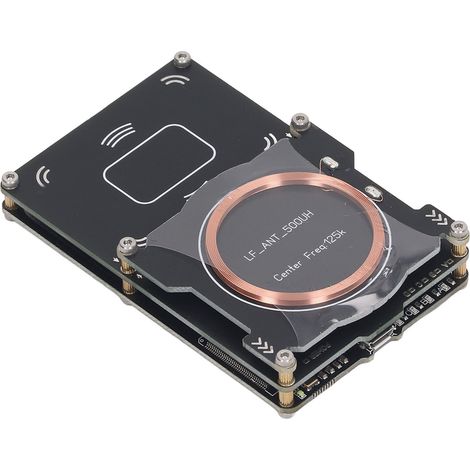 Kit lecteur/graveur de cartes NFC avec mémoire de 512 Ko, incluant 4 cartes UID et 1 porte-clés pour portail d'immeuble. (1/5)