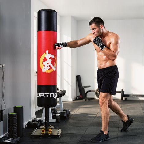Saco de boxeo de pie 156 cm con 12 ventosas, amortiguación de impactos y base estable para entrenamiento intenso en casa, adultos y adolescentes  CHICFURN (1/5)