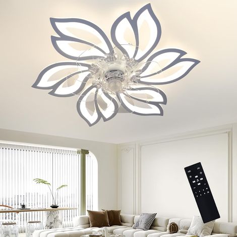 ZMH – Ventilateur de plafond LED silencieux 71W – 6 vitesses – Minuterie 2h – Télécommande – Éclairage dimmable 3000K-6000K – Pour salon et chambre