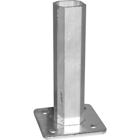 Deco Fer Forge – Pied-platine carré 100x100mm en acier Sendzimir – Tube 35x35mm – 4 trous de 8mm pour fixation durable