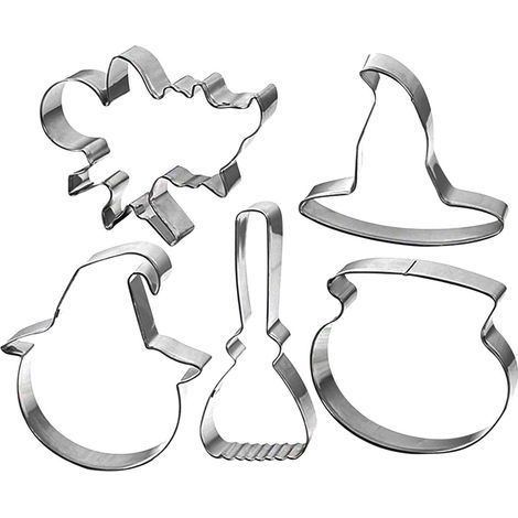 Halloween-Ausstechformen, 5 verschiedene Formen aus Metall  Geister-Ausstechformen für Zuhause, Wohnung, Bauernhof, Restaurant, Partys und Feste (1/5)