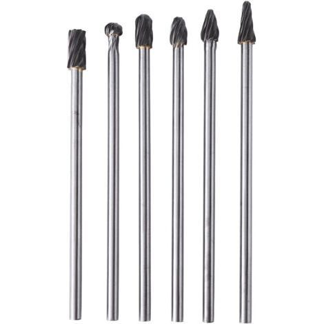 Kit de 6pcs Fraises Rotatives en Carbure de Tungstène Tige 6mm Tête 10mm Outil Dremel Perceuse Ponceuse Electrique (1/5)