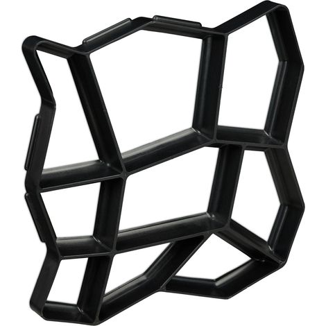 Lot de 2 moules à béton pour jardin 35 x 35 cm réutilisables forme hexagonale décoration extérieure en plastique gris (1/4)