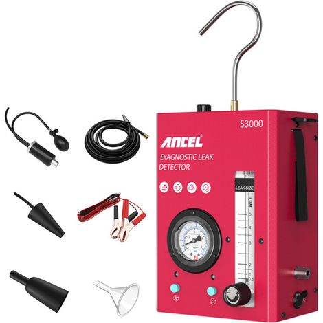 Kit d'outils de diagnostic et de test de fuites de fumée automobile ANCEL à double mode, 12 V, avec manomètre et débitmètre pour systèmes EVAP, d'échappement, de réservoir de carburant et autres systè (1/5)