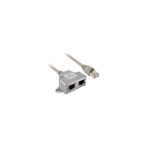 Tés de dérivation Modbus - 1 x RJ45 mâle et 2 x RJ45 femelle - Câble 1 m - VW3A8306TF10