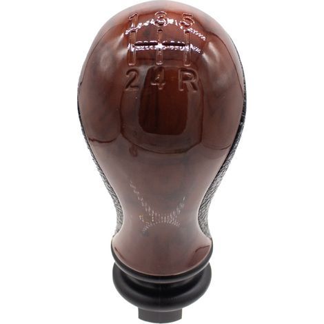 Pommeau de levier de vitesses 5 vitesses avec logo Citroën C2 408, finition bois, accessoire inclus : boule et adaptateur. (1/4)