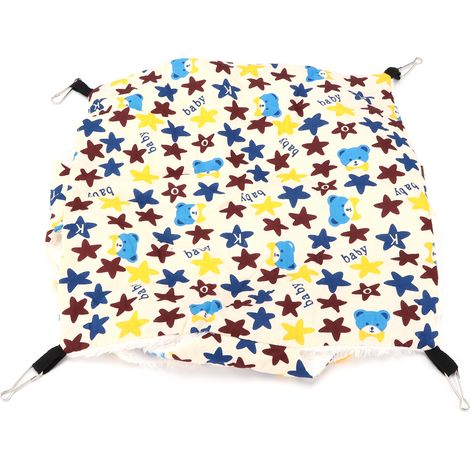 Hamac à 3 couches pour petits animaux, résistant, doux et chaud, en peluche, pour écureuils, avec motifs d'étoiles. (1/5)