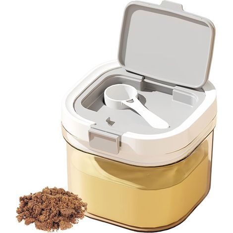 Boîte à lait en poudre, boîte de conservation, sucrier avec cuillère, boîte de rangement pour café et produits secs, boîte à portions, 800 ml, empilable, Lei (1/5)