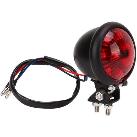 DEESSE SHOP-Feu Arrière de Moto, Coque ABS Noire Vintage Rouge Feu Arrière LED Multifonctionnel Haute luminosité pour Moto 12 V. (1/5)