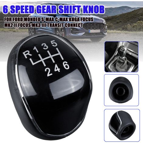 6 Speed Gear Shift Knob For Ford Mondeo IV Mk4 S-MAX C-MAX Kuga Transit Connect (1/3)