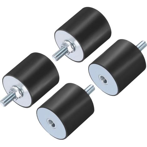 4pcs Silent Bloc avec Goujons M8x23mm, Supports d'Isolation Caoutchouc 40x40mm Amortisseurs Mécaniques Anti-Vibration et 4 Ecrous Rondelles M8 pour Générateurs Machines à Laver (1/5)