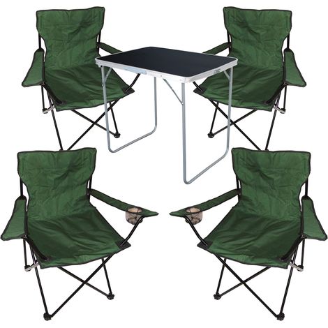 5-tlg Campingsessel grün + Campingtisch-MMC330871B+4xMPO2432 (1/4)