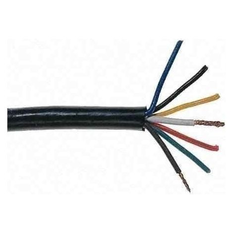 Imline – Câble électrique 7 conducteurs 0.75mm² – Tension 12/24V – Vendu au mètre – Compatible remorques