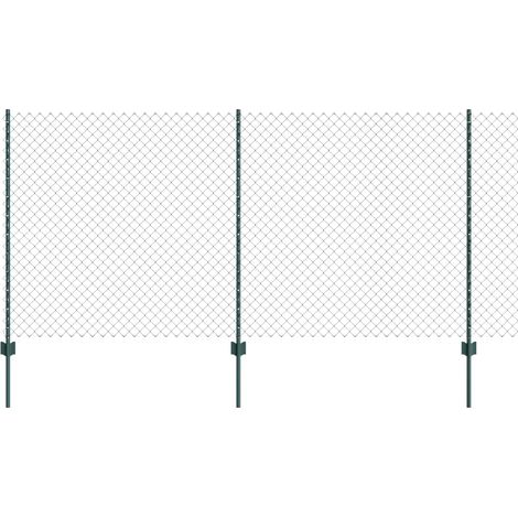 Maison Exclusive - Kettenzaun mit Pfosten 10 x 1,2 m (B x H)
