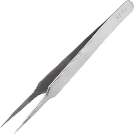 Pièce, Pince à épiler, Pince à épiler de précision ST-14, Pince à épiler pointue professionnelle en acier inoxydable, Pince à épiler pointue, pour pièces de précision, industrie (1/5)