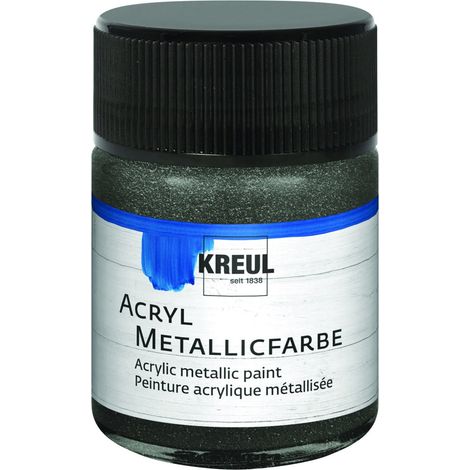 Kreul Acryl Metallicfarbe anthrazit 50 ml Verzierfarbe