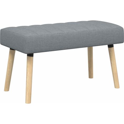 Banco con tapizado en canal Gris Claro 80 x 40 x 46 cm Tela vidaXL