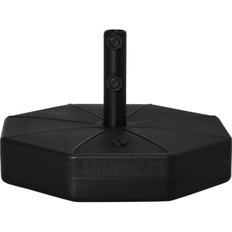 Pied de parasol , lestable jusqu'à 40 kg, support octogonal, porte-parasol, poids pour parasol, compatible avec les parasols à tube de 38/48 mm de diamètre, pour balcon, terrasse, jardin, noir