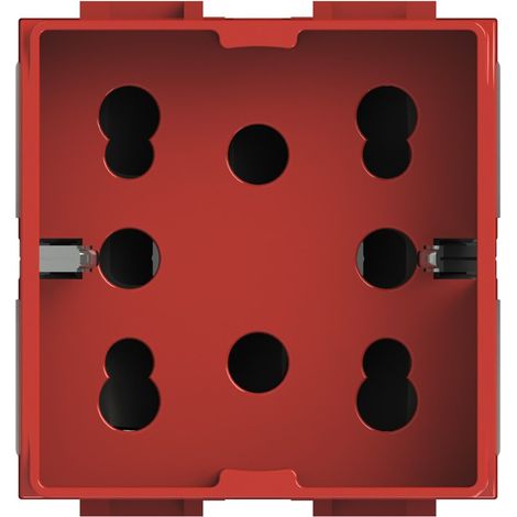 4Box 4B.LR.H21 Presa Multistandard 1 Schuko o 2 Bipasso Compatibile con Bticino Livinglight, 250 V, Rosso (1/5)