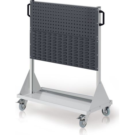 Kappes RasterMobil® mobiler Arbeitsplatzschrank Größe 3 1230x1000x500mm - 2x Lochplatte 2x Schlitzplatte - anthrazitgrau