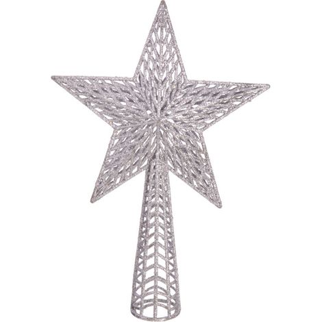 Cimier de sapin de noël Étoile argentée - 27x18cm (1/3)
