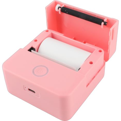 Mini imprimante de poche portable thermique 2 pouces connexion sans fil Bluetooth pour photo étiquette bricolage liste mémo notes journal reçu papier autocollant avec 1 rouleau de papier thermique