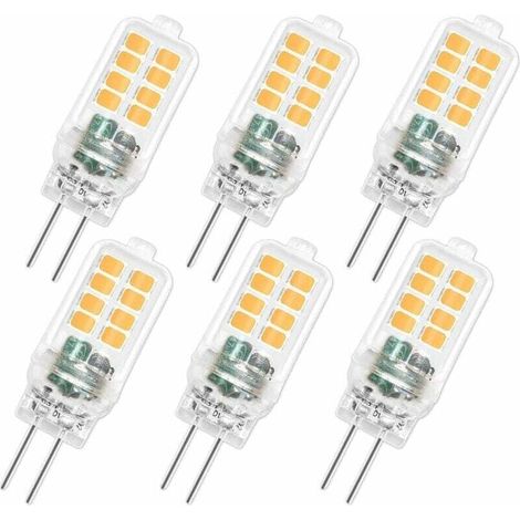 G4 12V 3W LED-Lampe, nicht dimmbar, 16 SMD, 300 lm, warmweiß (3000 K), entspricht einer 25W G4-Halogenlampe, G4-LED-Lampe für Kronleuchter, Schrankleuchten, Gartenbeleuchtung, Schlafzimmer, 6er-Pack