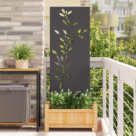 vidaXL Garden Privacy Screen Black 50 x 140 cm Cold-rolled steel (1/5)