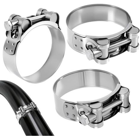 Exhaust Clamp 60-63mm, 304 Stainless Steel, Motorcycle Exhaust Pipe Clamp, Ventilation and Tubing Fittings, Exhaust Pipe Accessories (1/5)