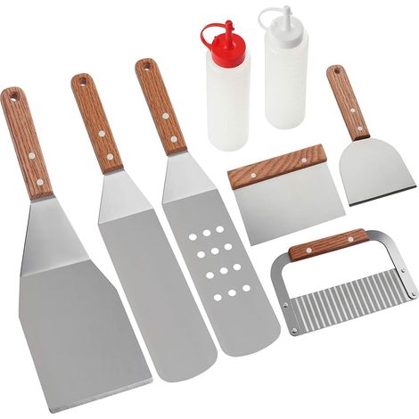 8-teiliges tragbares Grillset, Grillzubehör aus Edelstahl, Grillutensilien, geeignet für Camping, Garten, Outdoor, Wandern und Reise-Grillen, Geschenkideen für Männer