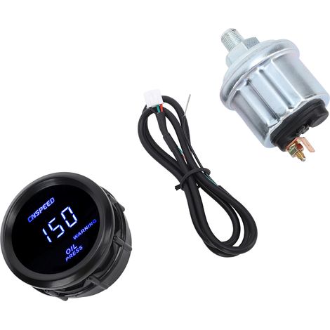 Jauge de pression d'huile numérique 52mm avec rétroéclairage bleu, manomètre universel pour véhicule 12V (1/5)