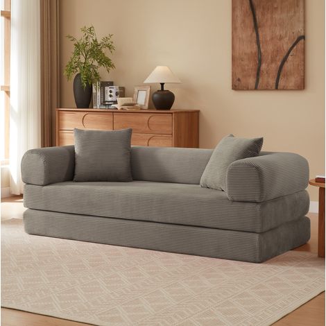 Faltbares Schlafsofa 2-Sitzer, Liegefläche 1 Person, 195 x 89 x 59 cm, taupe HAVRYA (1/5)