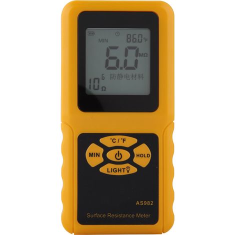 Testeur de résistance de terre portable AS982 avec écran LCD, mesureur de résistance de surface intelligent, appareil de mesure à main (1/5)