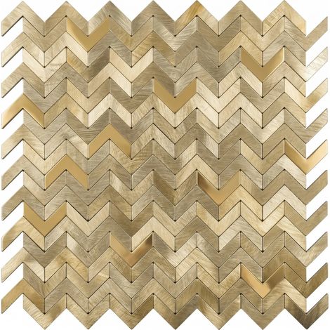 Mosaik-Dekorfliese, gebürstetes Gold, selbstklebend, glamourös (1/5)