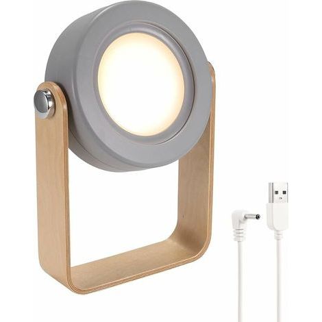 Klappbare Tischleuchte, Schreibtischlampe, tragbare, faltbare Teleskop-Nachtleuchte, tragbare Laterne mit Holzgriff, LED-Leselampe mit USB-Ladefunktion (1/5)