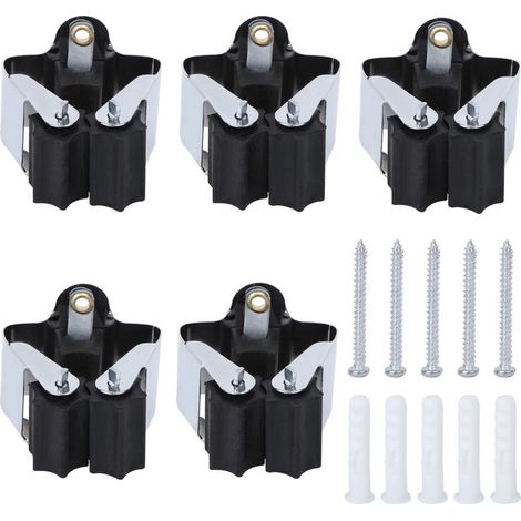 Clip de rangement, quincaillerie, outils, fournitures industrielles, métal, résine, support pour balai/serpillière (1/5)